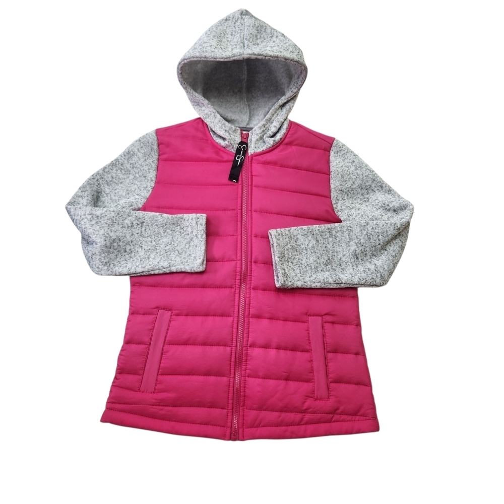 Jessica Sipson Pink and Gray Kids Hooded Jacket Size 10/12